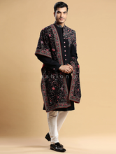 Load image into Gallery viewer, HAND EMBROIDERED BLACK SHERWANI - SHR1009