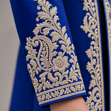 Load image into Gallery viewer, HAND EMBROIDERED BLUE SHERWANI - SHR1006