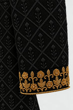 Load image into Gallery viewer, HAND EMBROIDERED BLACK SHERWANI - SHR1011