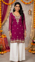 Load image into Gallery viewer, PURPLE EMBROIDERED TUNIC - TT1004