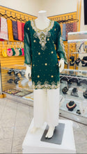 Load image into Gallery viewer, GREEN EMBROIDERED TUNIC - TT1002