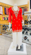 Load image into Gallery viewer, RED EMBROIDERED TUNIC - TT1006