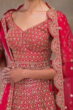 Load image into Gallery viewer, ZARI EMBROIDERED SILK BRIDAL LEHENGA