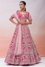Load image into Gallery viewer, ZARDOSI EMBROIDERED SILK BRIDAL LEHENGA