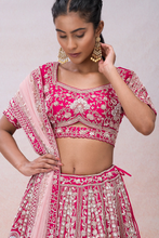 Load image into Gallery viewer, ZARDOSI EMBROIDERED SILK BRIDAL LEHENGA