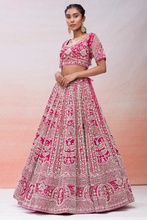 Load image into Gallery viewer, ZARDOSI EMBROIDERED SILK BRIDAL LEHENGA