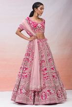 Load image into Gallery viewer, ZARDOSI EMBROIDERED SILK BRIDAL LEHENGA