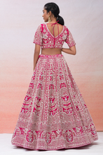 Load image into Gallery viewer, ZARDOSI EMBROIDERED SILK BRIDAL LEHENGA