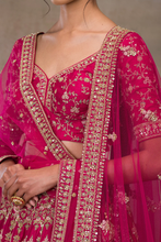 Load image into Gallery viewer, ZARI EMBROIDERED SILK BRIDAL LEHENGA