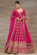 Load image into Gallery viewer, ZARI EMBROIDERED SILK BRIDAL LEHENGA