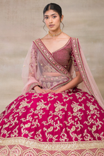 Load image into Gallery viewer, ZARI EMBROIDERED SILK BRIDAL LEHENGA