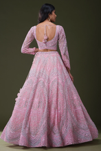 Load image into Gallery viewer, MIRROR EMBROIDERED NET RECEPTION LEHENGA