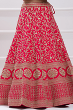 Load image into Gallery viewer, SEQUINS EMBROIDERED RAW SILK BRIDAL LEHENGA