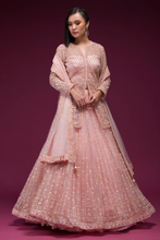 Load image into Gallery viewer, SEQUINS EMBROIDERED NET RECEPTION LEHENGA