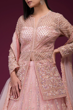 Load image into Gallery viewer, SEQUINS EMBROIDERED NET RECEPTION LEHENGA