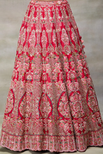 Load image into Gallery viewer, RESHAM EMBROIDERED RAW SILK BRIDAL LEHENGA