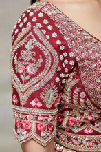 Load image into Gallery viewer, SEQUINS EMBROIDERED RAW SILK BRIDAL LEHENGA