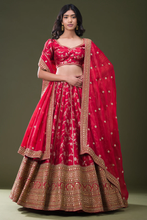 Load image into Gallery viewer, ZARI WOVEN SILK BRIDAL LEHENGA