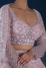 Load image into Gallery viewer, STONE EMBROIDERED NET RECEPTION LEHENGA