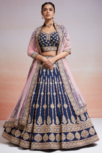 Load image into Gallery viewer, SEQUINS EMBROIDERED RAW SILK BRIDAL LEHENGA