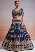 Load image into Gallery viewer, SEQUINS EMBROIDERED RAW SILK BRIDAL LEHENGA