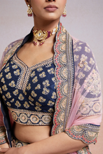 Load image into Gallery viewer, SEQUINS EMBROIDERED RAW SILK BRIDAL LEHENGA