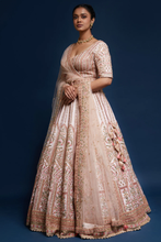 Load image into Gallery viewer, SEQUINS EMBROIDERED RAW SILK RECEPTION LEHENGA