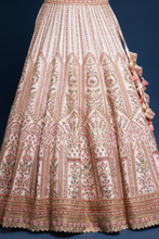 Load image into Gallery viewer, SEQUINS EMBROIDERED RAW SILK RECEPTION LEHENGA