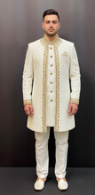 Load image into Gallery viewer, HAND EMBROIDERED WHITE SHERWANI - SHR1010
