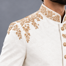 Load image into Gallery viewer, HAND EMBROIDERED WHITE SHERWANI
