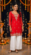 Load image into Gallery viewer, RED EMBROIDERED TUNIC - TT1006
