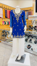 Load image into Gallery viewer, ROYAL BLUE EMBROIDERED TUNIC - TT1001
