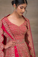 Load image into Gallery viewer, ZARI EMBROIDERED SILK BRIDAL LEHENGA
