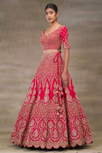 Load image into Gallery viewer, ZARI EMBROIDERED SILK BRIDAL LEHENGA
