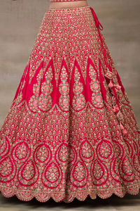 ZARI EMBROIDERED SILK BRIDAL LEHENGA