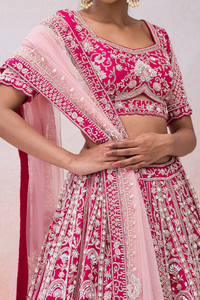 ZARDOSI EMBROIDERED SILK BRIDAL LEHENGA