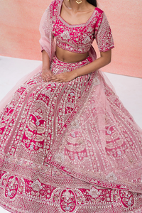 ZARDOSI EMBROIDERED SILK BRIDAL LEHENGA