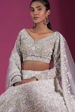 Load image into Gallery viewer, ZARDOSI EMBROIDERED SILK RECEPTION LEHENGA
