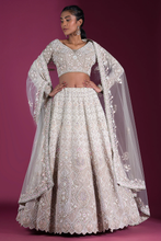 Load image into Gallery viewer, ZARDOSI EMBROIDERED SILK RECEPTION LEHENGA
