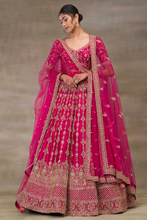 Load image into Gallery viewer, ZARI EMBROIDERED SILK BRIDAL LEHENGA
