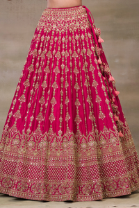 ZARI EMBROIDERED SILK BRIDAL LEHENGA