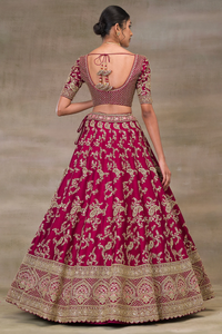 ZARI EMBROIDERED SILK BRIDAL LEHENGA