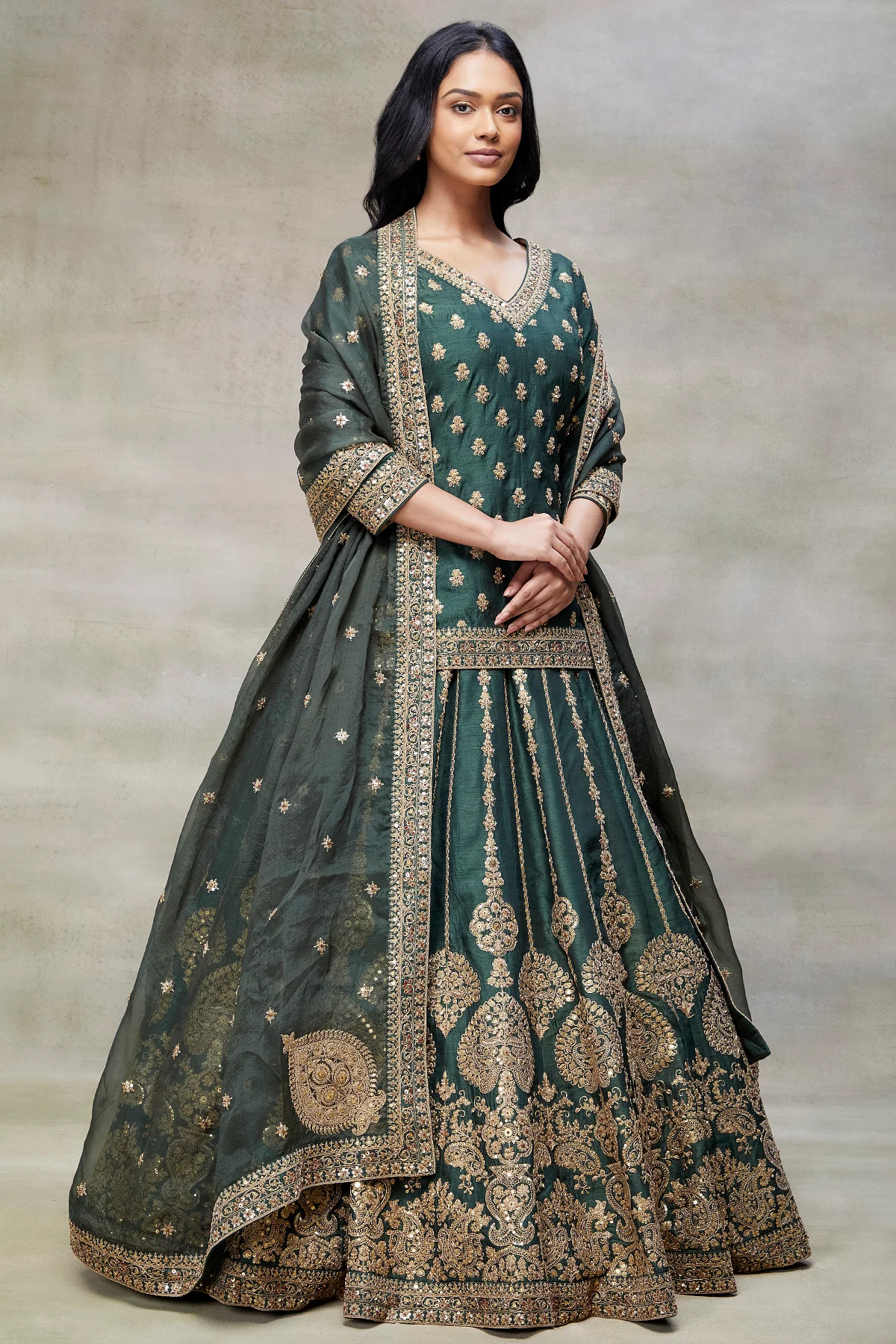 DORI EMBROIDERED RECEPTION LEHENGA