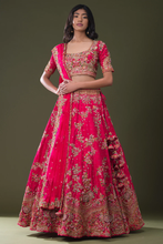 Load image into Gallery viewer, SEQUINS EMBROIDERED RAW SILK BRIDAL LEHENGA
