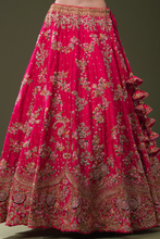 Load image into Gallery viewer, SEQUINS EMBROIDERED RAW SILK BRIDAL LEHENGA
