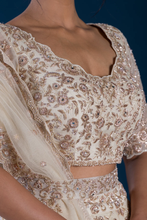 Load image into Gallery viewer, MIRROR EMBROIDERED ORGANZA BRIDAL LEHENGA
