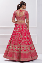 Load image into Gallery viewer, SEQUINS EMBROIDERED RAW SILK BRIDAL LEHENGA
