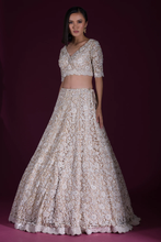 Load image into Gallery viewer, SEQUINS EMBROIDERED NET RECEPTION LEHENGA
