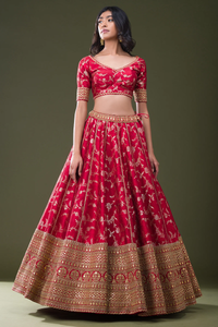 ZARI WOVEN SILK BRIDAL LEHENGA