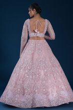 Load image into Gallery viewer, STONE EMBROIDERED NET RECEPTION LEHENGA
